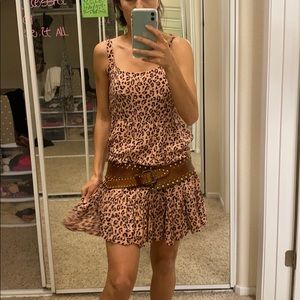 Short animal print boho dress